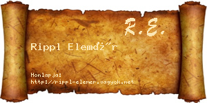 Rippl Elemér névjegykártya